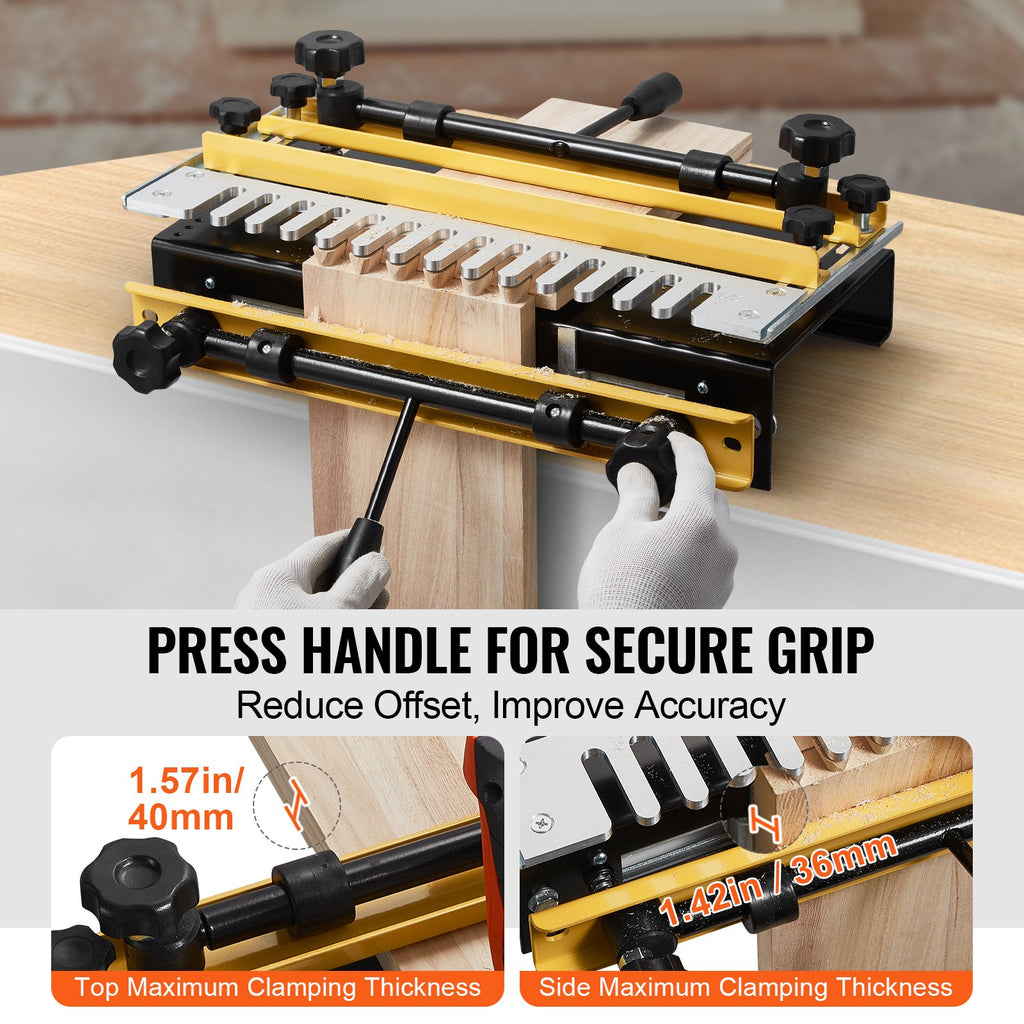 VEVOR Dovetail Jig, 310 mm Width, Dove Tailing Router Jigs with Router Bit & 1/2” Template, Precise Alignment Dove Tail Jig, Mortise and Tenon Jig Woodworking Tools for Furniture & Wood Cabinet Making