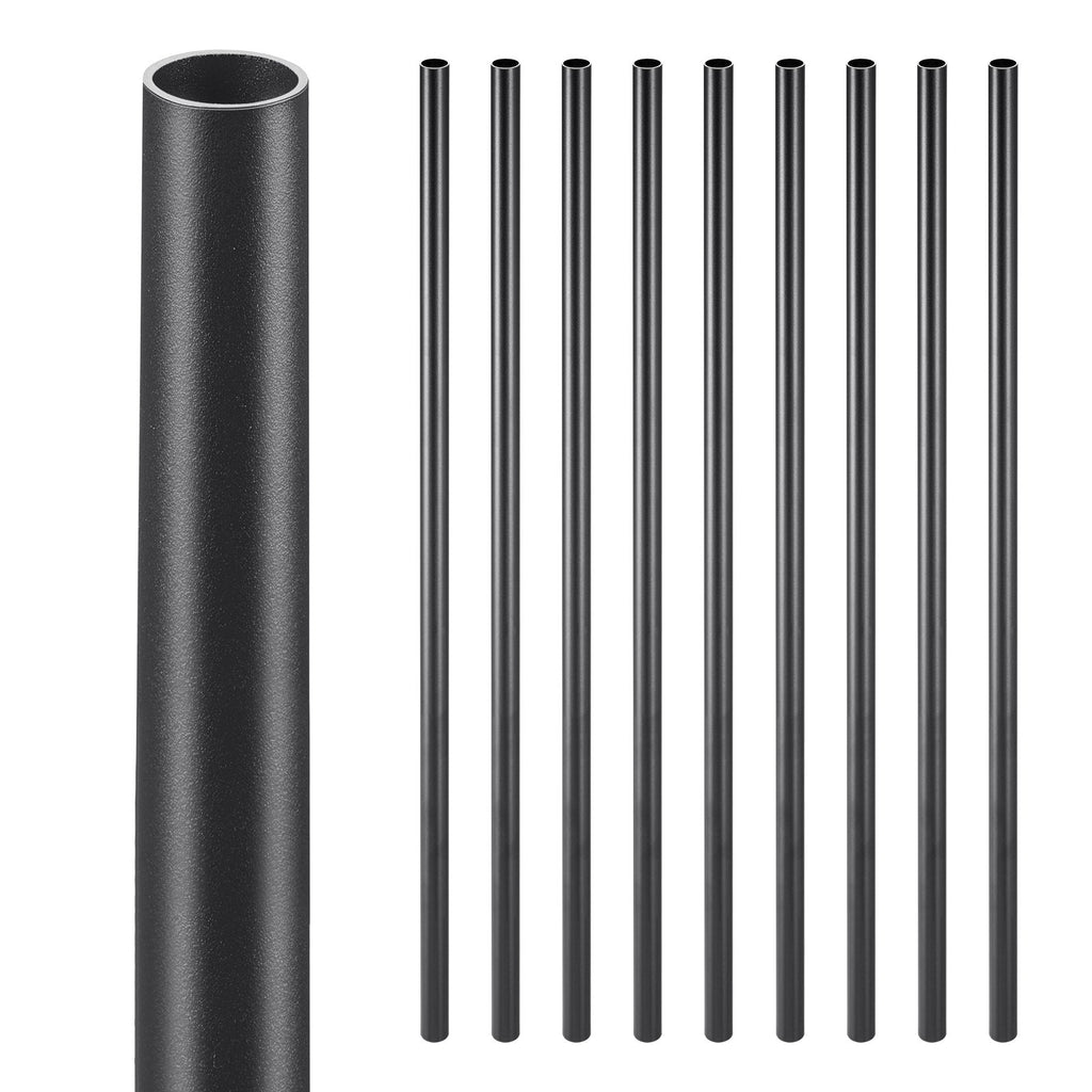 VEVOR Staircase Balusters 101 Pack, 660 mm Aluminum Stair Balusters, 19 mm Water-Proof Round Metal Spindle Railing, Hollow Deck Railing with Rail Caps & Screws for Stairs, Porch, Patio, Matte Black