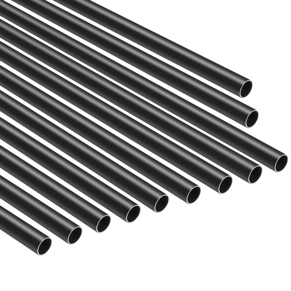 VEVOR Staircase Balusters 51 Pack, 660 mm Aluminum Stair Balusters, 19 mm Water-Proof Round Metal Spindle Railing, Hollow Deck Railing with Rail Caps & Screws for Stairs, Porch, Patio, Fence, Black