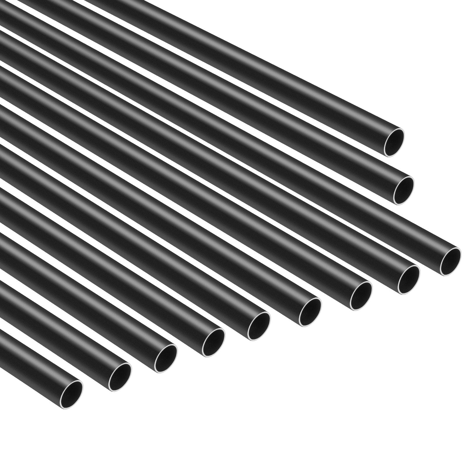 VEVOR Staircase Balusters 51 Pack, 813 mm Aluminum Stair Balusters, 19 mm Water-Proof Round Metal Spindle Railing, Hollow Deck Railing with Rail Caps & Screws for Stairs, Porch, Patio, Matte Black