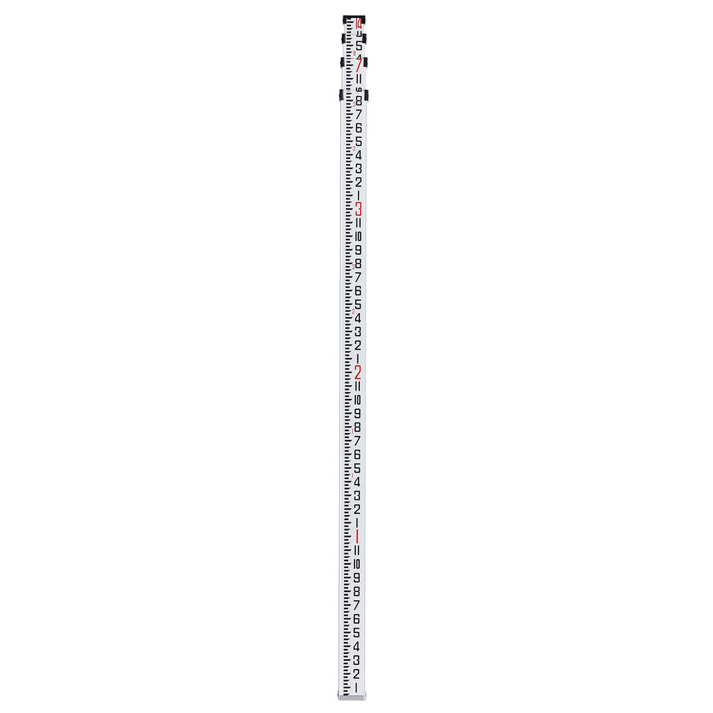 VEVOR Aluminum Grade Rod, 14-Feet/8ths 4 Sections Telescopic Measuring Rod, Double-Sided Scale 1/8in Leveling Rod Stick, Aluminum Alloy Survey Rod w/ Bubble Level &Carrying Bag for Houses,Walls,Floors