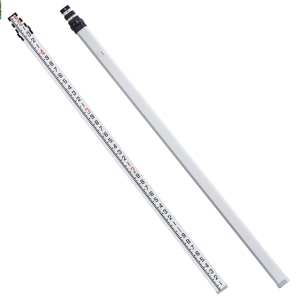 VEVOR Measuring Rod 16-Feet/10ths 4 Sections Telescopic Grade Rod 1/10ft w/ Bag