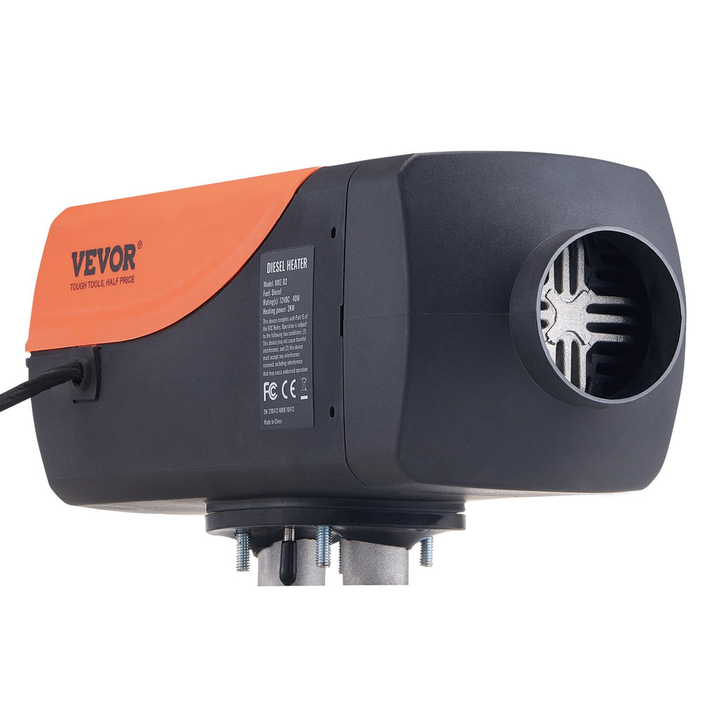 VEVOR Diesel Air Heater, 12V 2KW Diesel Heater with Remote Control and LCD Display, 10L Fuel Tank Diesel Parking Heater, Rapid Heating for RV Trailer Camper Van Boat And Indoors
