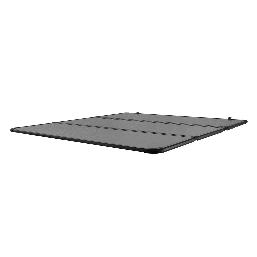 VEVOR Tri-Fold Truck Bed Tonneau Cover, Compatible with 2015-2024 Ford F-150, 2004 mm Bed, Only Fit 2004 x 1656 mm Inside Bed, 181.4 kg Load Capacity with Built-in LED Light, Quick Folding, Black
