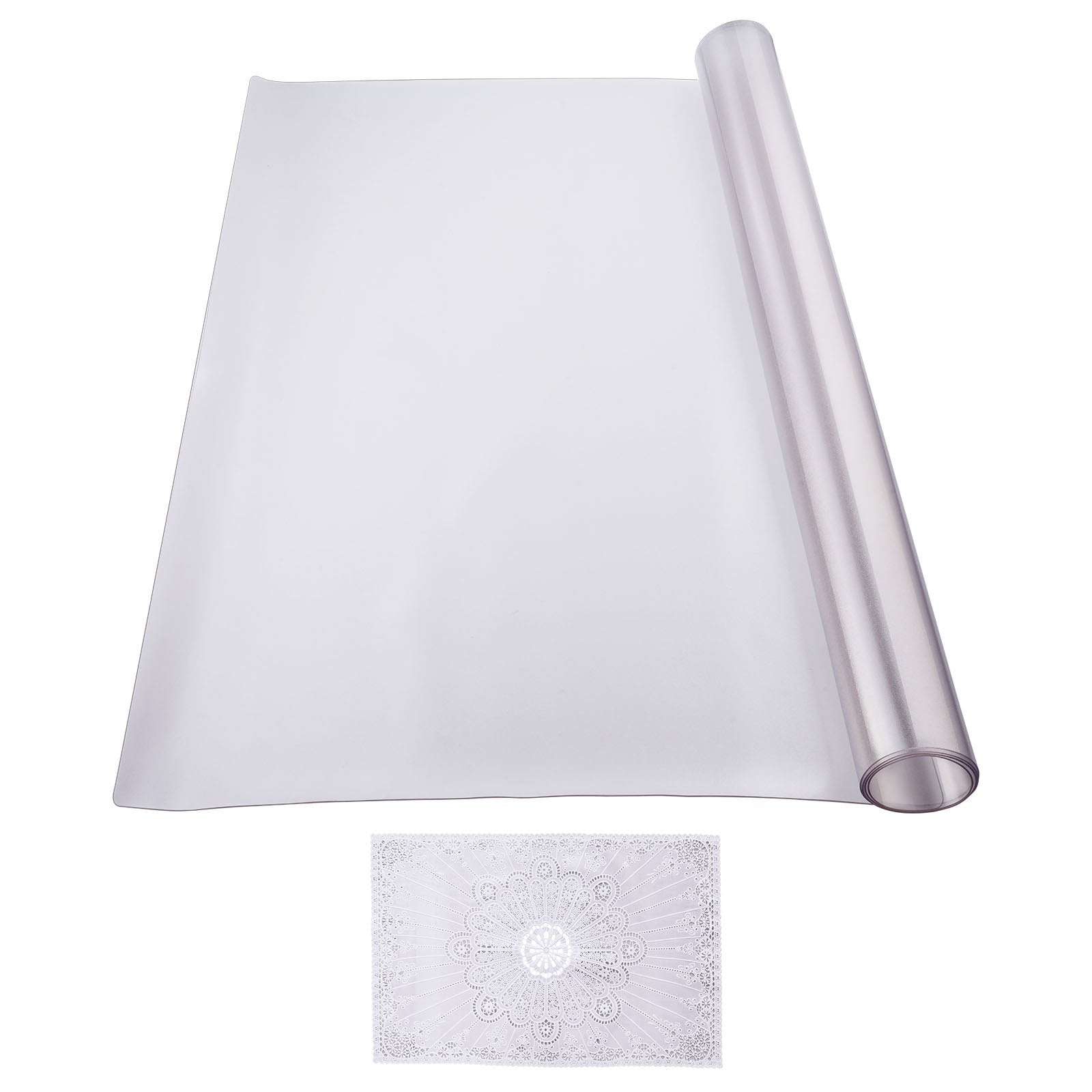 VEVOR Plastic Table Cover, 42 x 60 Inch 1.5 mm Thick Frosted Table Protector, Rectangle PVC Desk Mat, Waterproof & Easy Cleaning Desk Pad Tablecloth, for Office Dresser Dining Room Table Night Stand