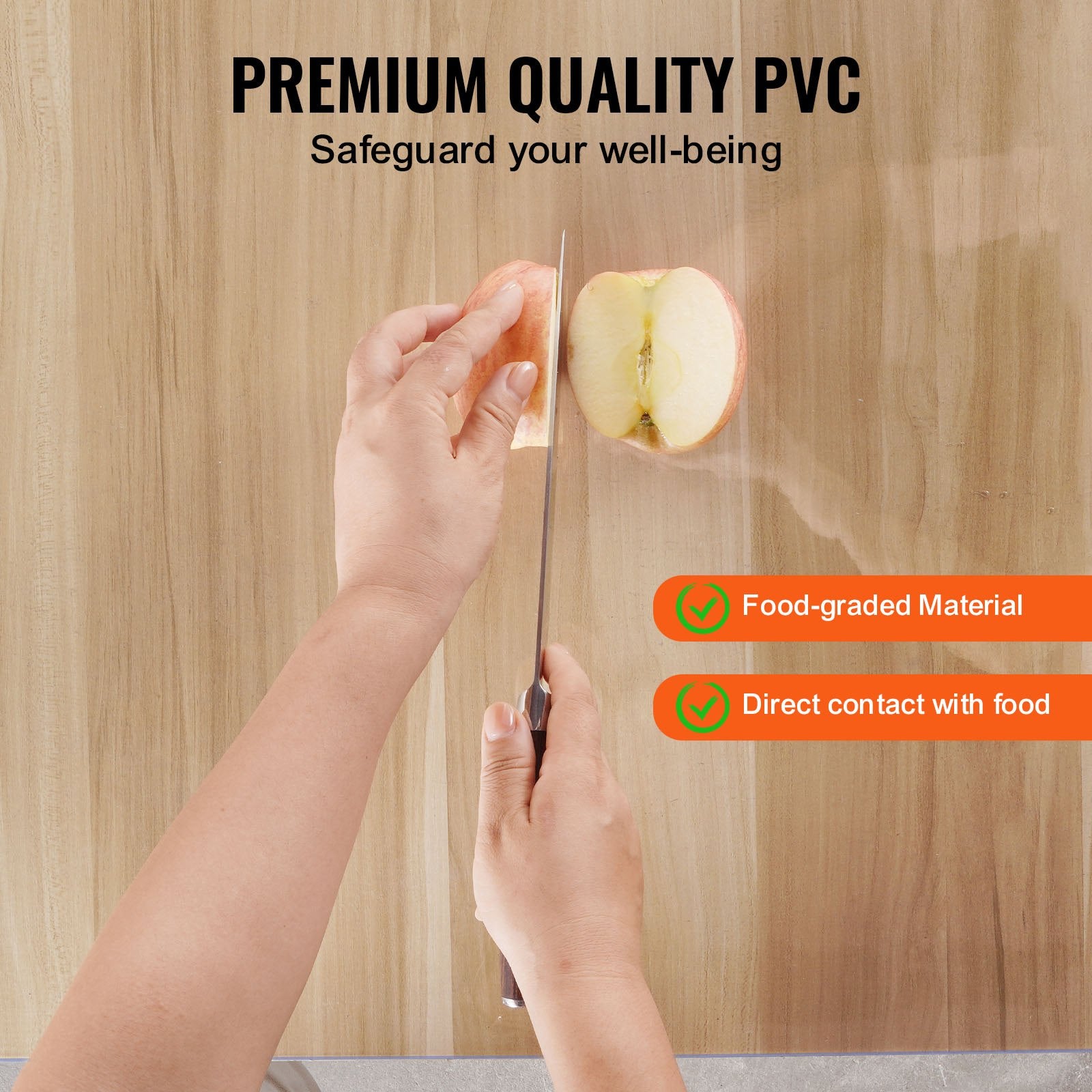 VEVOR Plastic Table Cover, 42 x 60 Inch 2.0 mm Thick Clear Table Protector, Rectangle PVC Desk Mat, Waterproof & Easy Cleaning Desk Pad Tablecloth, for Office Dresser Dining Room Table Night Stand