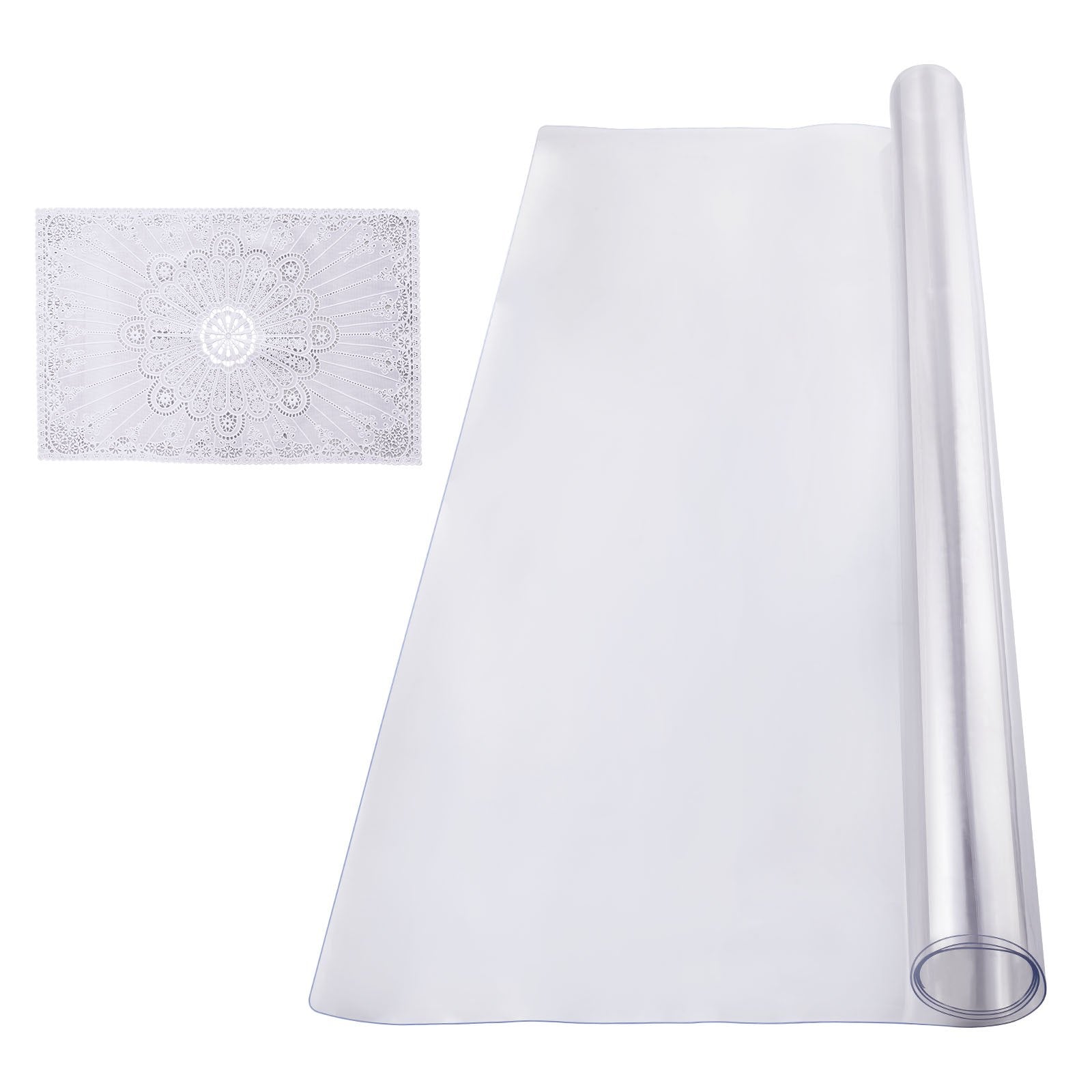VEVOR Plastic Table Cover, 54 x 54 Inch 2.0 mm Thick Clear Table Protector, Square PVC Desk Mat, Waterproof & Easy Cleaning Desk Pad Tablecloth, for Office Dresser Dining Room Table Night Stand