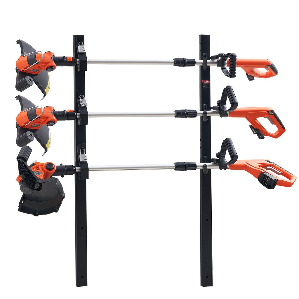 VEVOR Trimmer Rack, 3 Place Weeder Trimmer Rack, Locking Trim Holder Landscape Trailer Rack Carrier Mount on Open Pickup/Trailer Enclosed Trailers, Pair