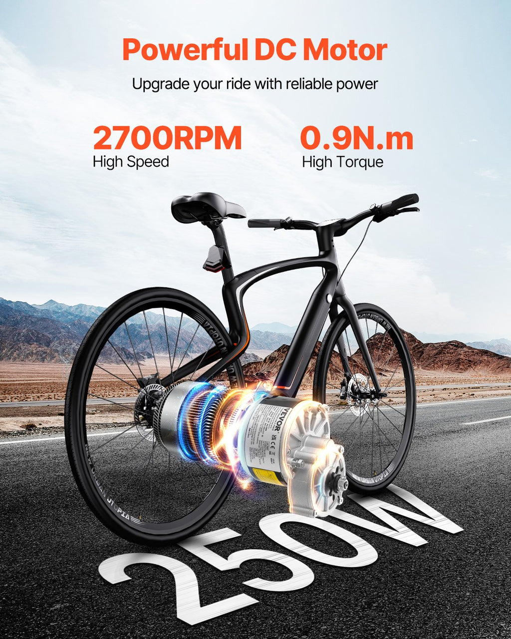 VEVOR 250W Electric Powerful DC Motor Kit - 24V 2700rpm Brushed Motor with Upgraded Speed Controller, Throttle Grip Kit for Go Karts E-Bike Motorcycle Scooter