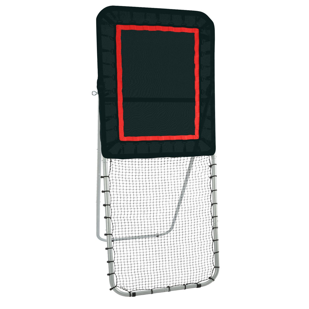 VEVOR Folding Lacrosse Rebounder for Backyard, 3x8 Ft Volleyball Bounce Back Net, Pitchback Throwback Baseball Softball Return Training Screen, Adjustable Angle Shooting Practice Training Wall, Black
