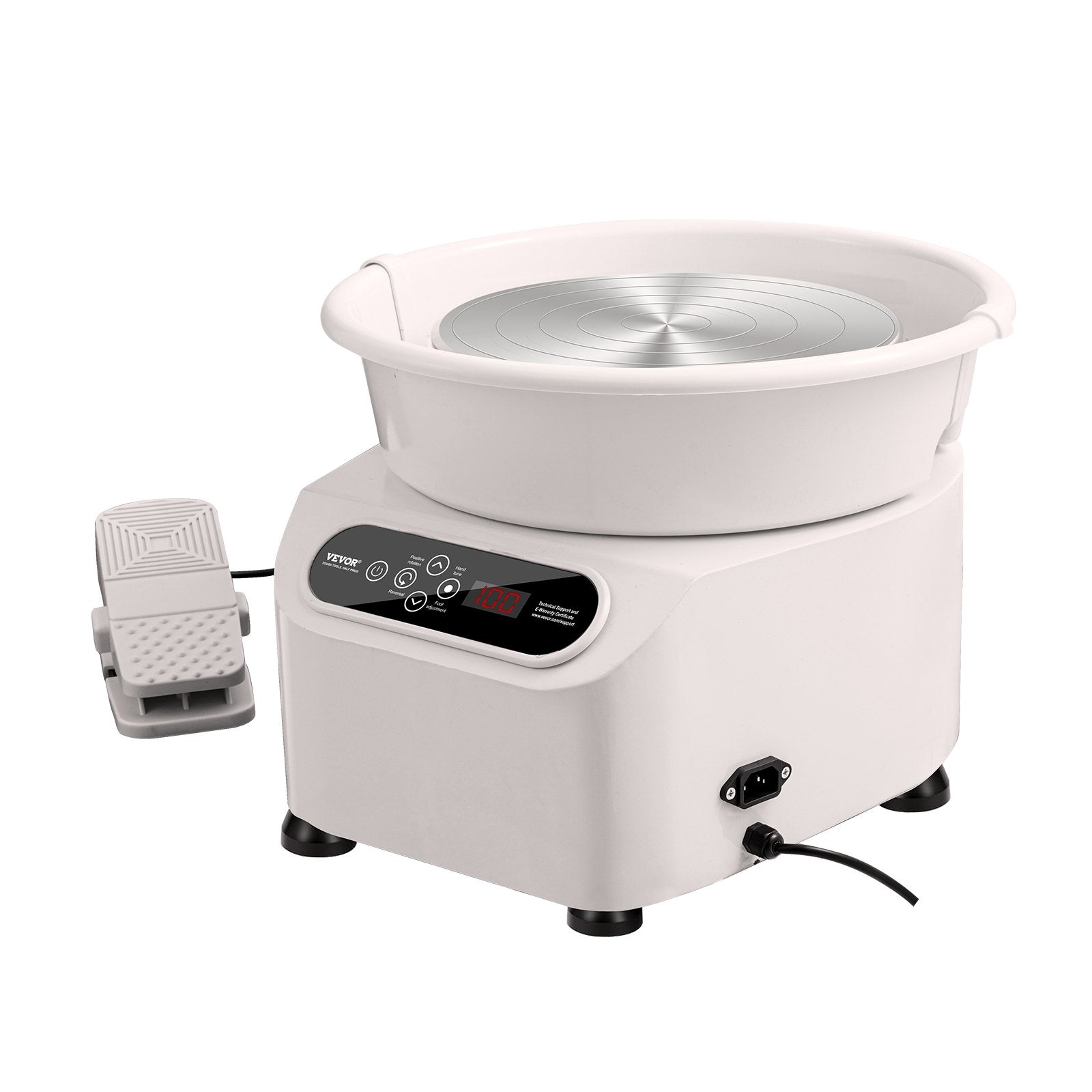 VEVOR Pottery Wheel, 11 inch Pottery Forming Machine, 450W Electric Wheel for Pottery with Foot Pedal and LCD Touch Screen, Direct Drive Ceramic Wheel with Shaping Tools for DIY Art Craft, White