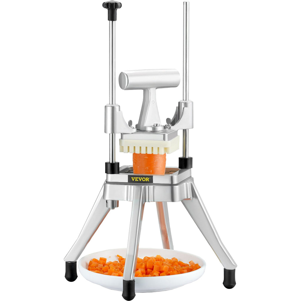 VEVOR Commercial Vegetable Fruit Chopper 1/4" Blade Heavy Duty Professional Food Dicer Kattex French Fry Cutter Onion Slicer Stainless Steel for Tomato Peppers Potato Mushroom