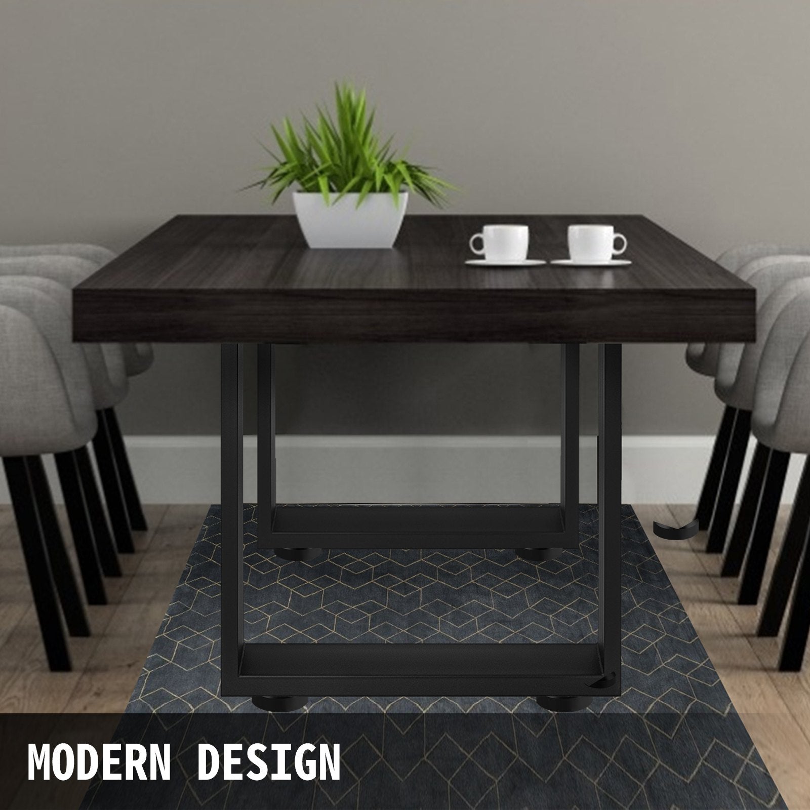 VEVOR Black Metal Table Legs Set of 2 Steel Table Legs 800x720 MM Dining Table Legs Office Table Legs Computer Desk Legs Steel Bench Legs Country Style Table Legs DIY Furniture Legs