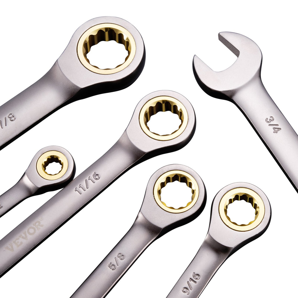 VEVOR Combination Wrench Set 24 PCS SAE 1/4" - 7/8" Metric 8-19mm Organizer Rack