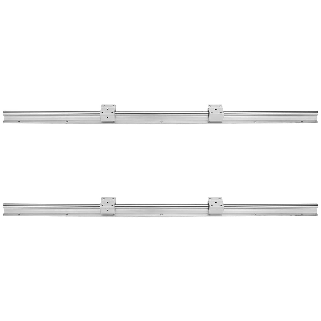 VEVOR Linear Guide Rail Set, SBR20 1000mm, 2 PCS 39.4 in/1000 mm SBR20 Guide Rails and 4 PCS SBR20UU Slide Blocks, Linear Rails and Bearings Kit for Automated Machines DIY Project CNC Router Machines