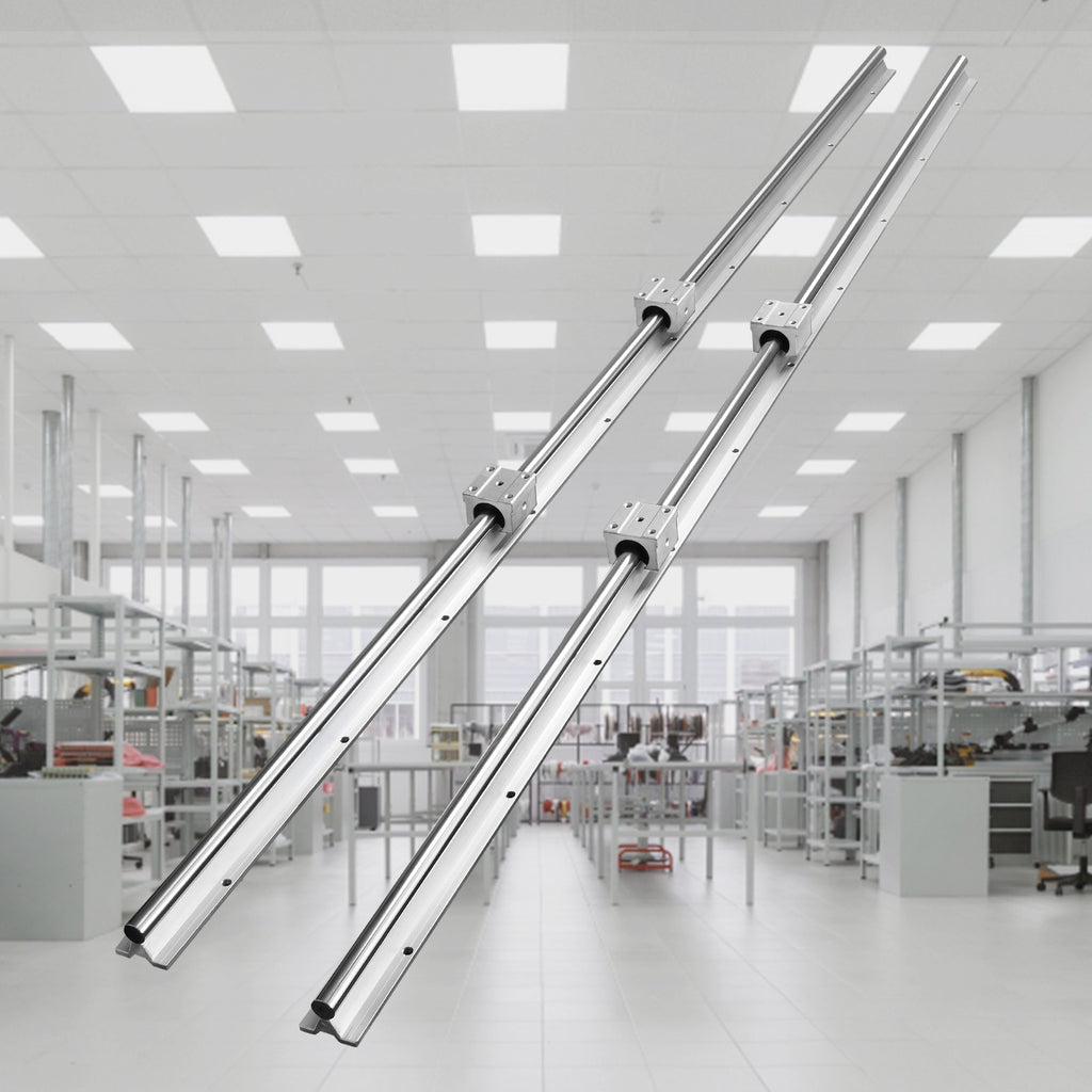 VEVOR Linear Guide Rail Set, SBR20 1500mm, 2 PCS 59 in/1500 mm SBR20 Guide Rails and 4 PCS SBR20UU Slide Blocks, Linear Rails and Bearings Kit for Automated Machines DIY Project CNC Router Machines