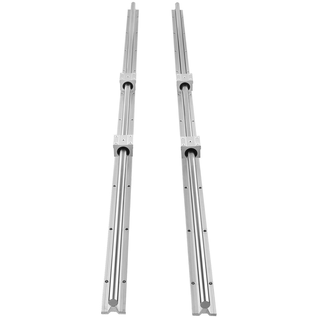 VEVOR Linear Guide Rail Set, SBR20 1500mm, 2 PCS 59 in/1500 mm SBR20 Guide Rails and 4 PCS SBR20UU Slide Blocks, Linear Rails and Bearings Kit for Automated Machines DIY Project CNC Router Machines