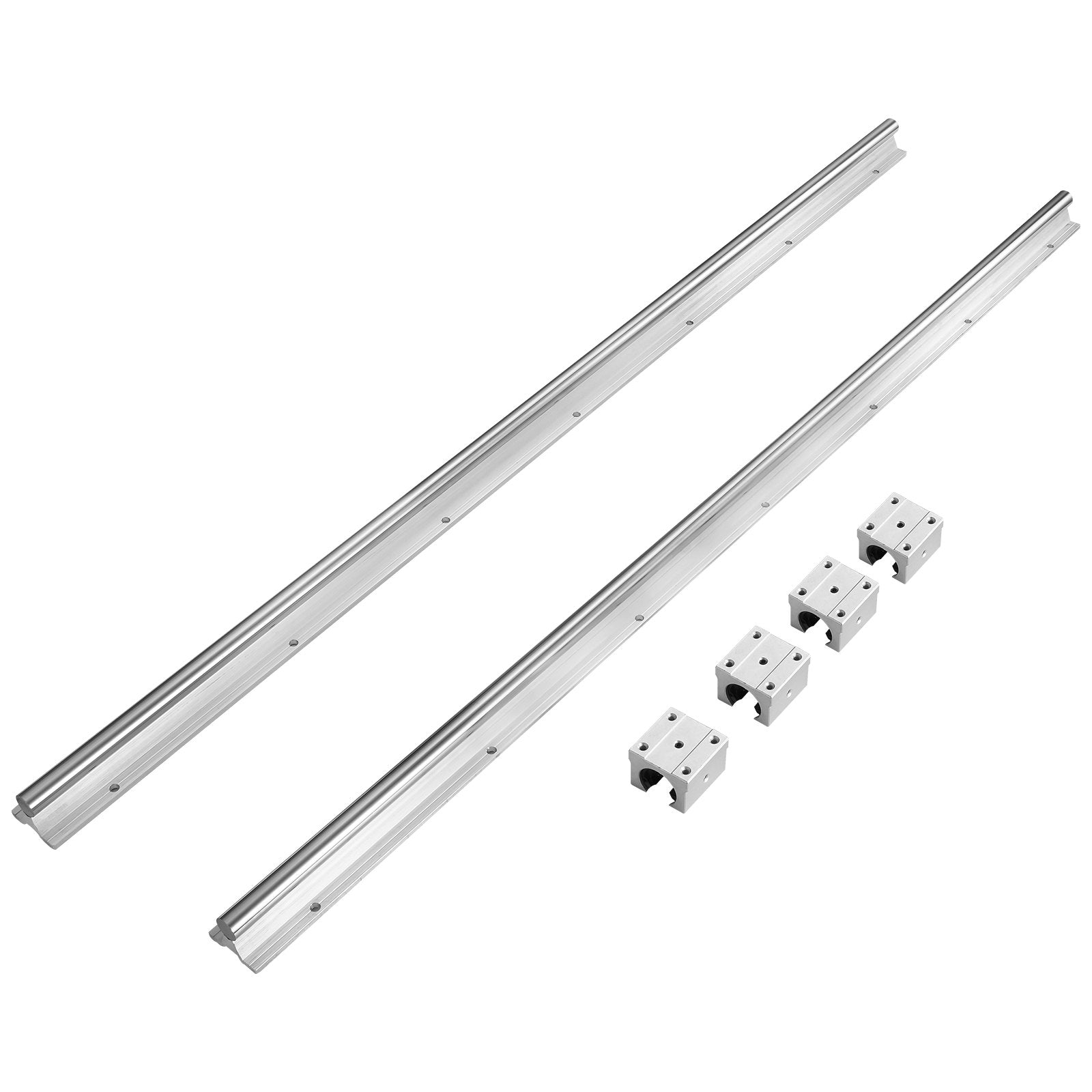VEVOR Linear Guide Rail Set, SBR20 800mm, 2 PCS 31.5 in/800 mm SBR20 Guide Rails and 4 PCS SBR20UU Slide Blocks, Linear Rails and Bearings Kit for Automated Machines DIY Project CNC Router Machines