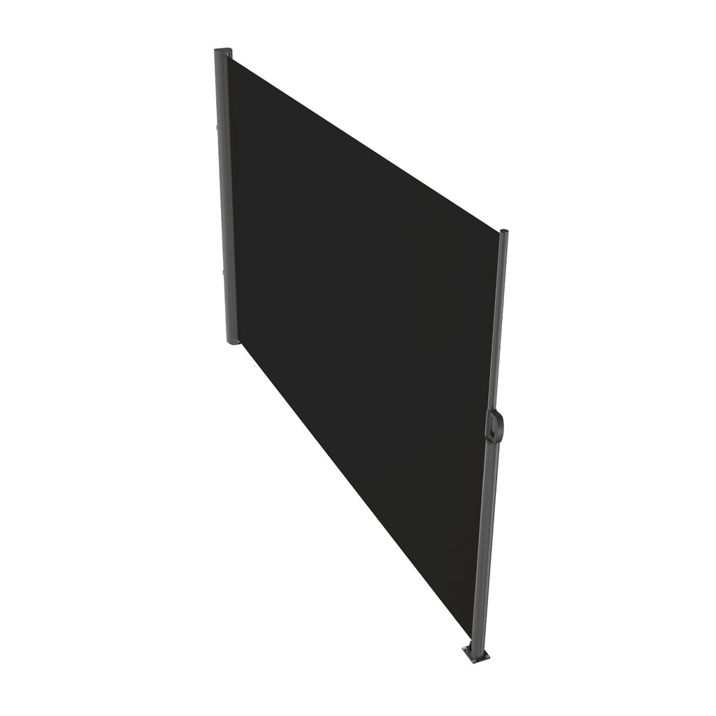 VEVOR Retractable Side Awning, 160X300cm Aluminum Outdoor Privacy Screen, 280g Polyester Water-proof Retractable Patio Screen, UV 30+ Room Divider Wind Screen for Patio, Backyard, Balcony, Black