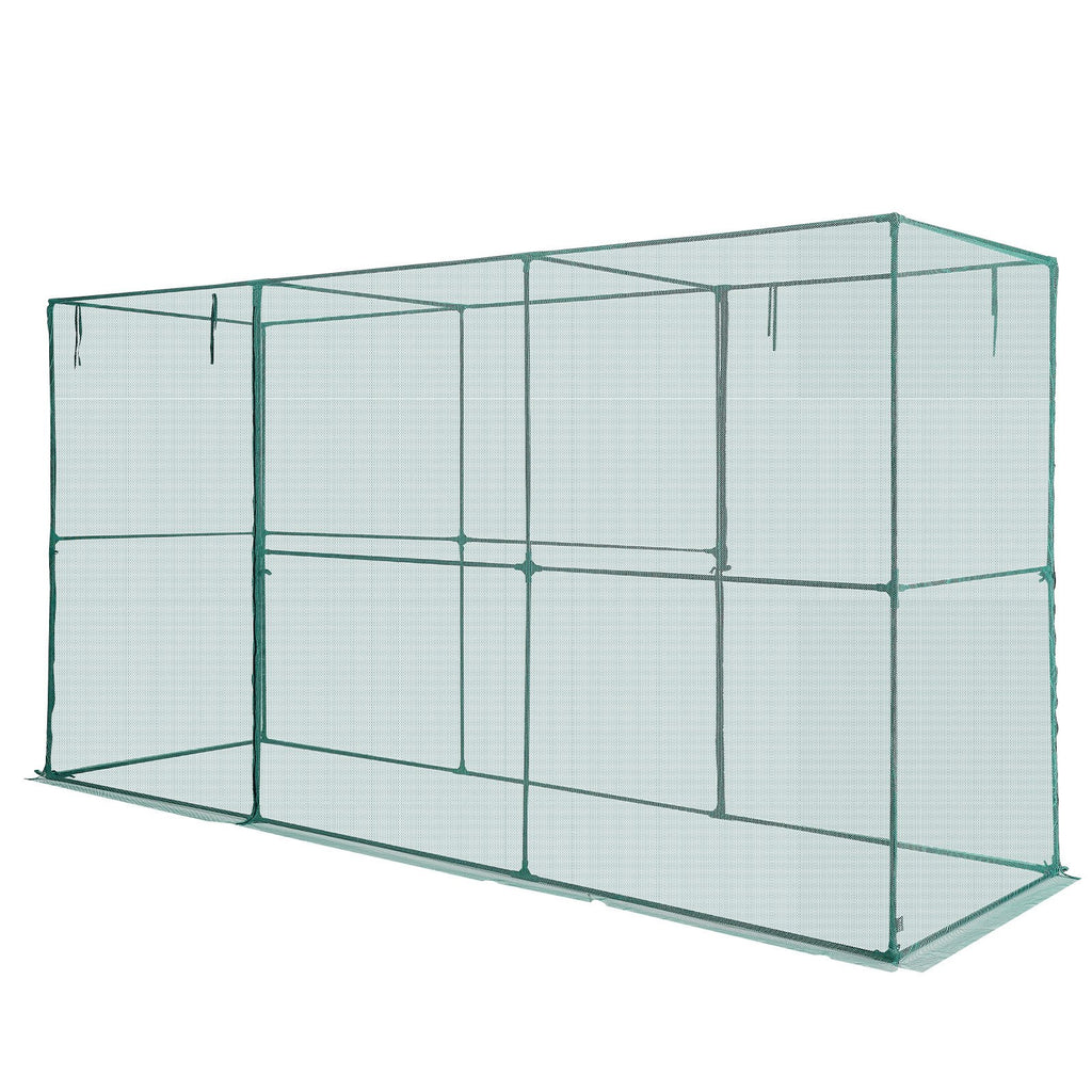 VEVOR Crop Cage, 3.56 x 1.2 x 1.94 m Plant Protection Tent with Zippered Door, Wind-Resistant Tall Crop Cage, Easy to Install, Outdoor Raised Bed Cover, Tomato Plant Netting for Garden Patio Lawn