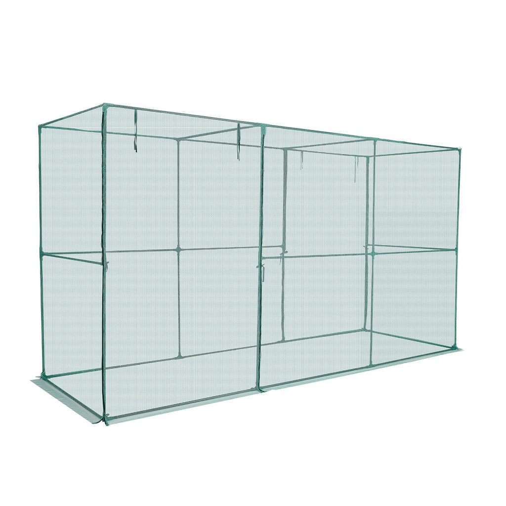 VEVOR Crop Cage, 3.56 x 1.2 x 1.94 m Plant Protection Tent with Zippered Door, Wind-Resistant Tall Crop Cage, Easy to Install, Outdoor Raised Bed Cover, Tomato Plant Netting for Garden Patio Lawn