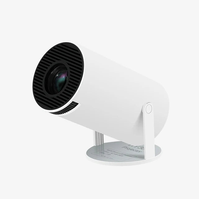 Mini 4K DH Portable Wireless Projector Companion for Home Theater Presentations and Outdoor Cinema, HY300, Android 11.0, 720P, 1080P, 4K, 200ANSI, BT5.0, Adjustable Projection Angle