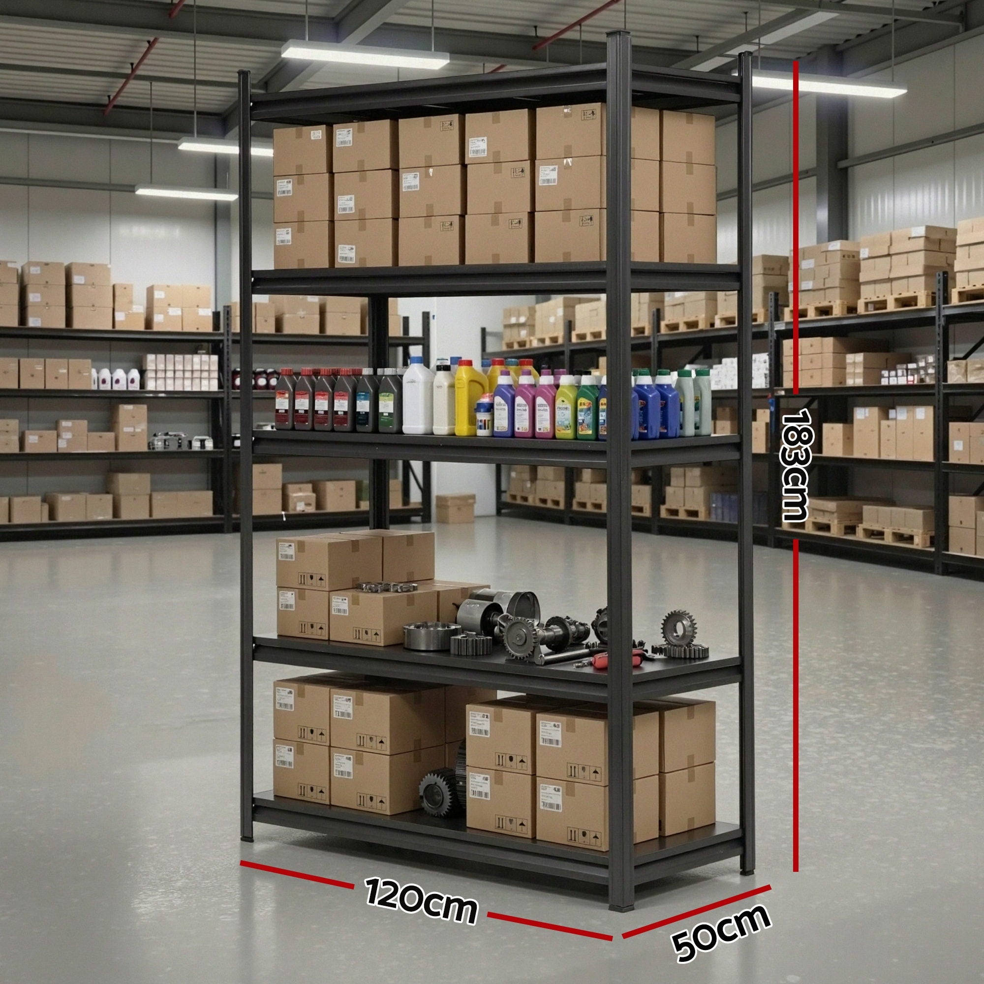 Giantz Garage Shelving 1.8X1.2m Warehouse Rack Storage Shelves Workshop Racks Steel