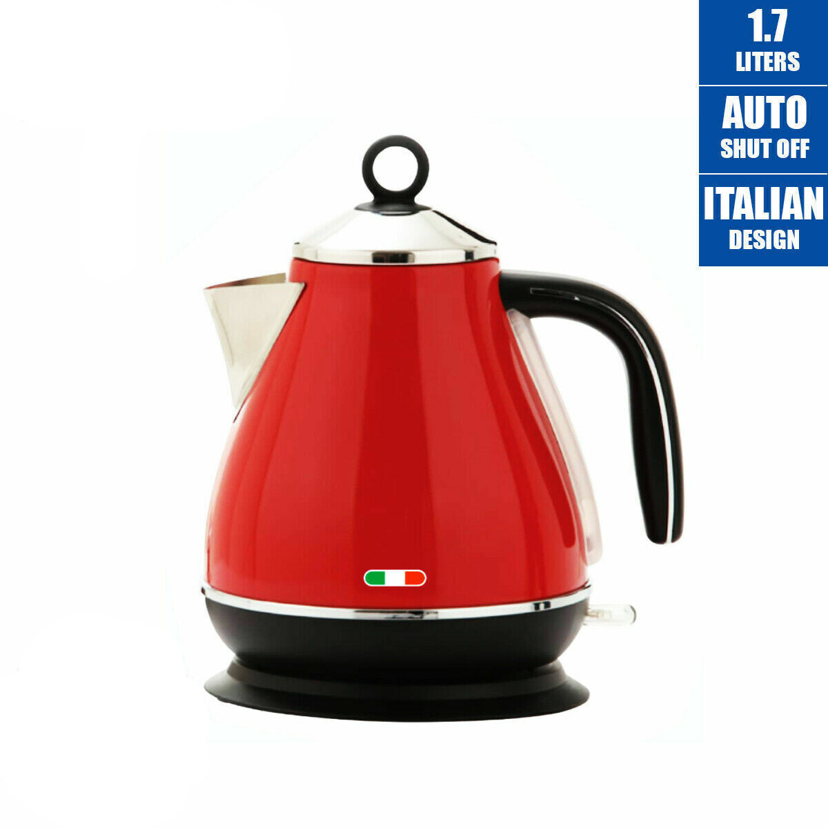 Vintage Premium Italian Design Electric Kettle 1.7L Stainless Steel Auto off 2200W Not Delonghi 4 Color