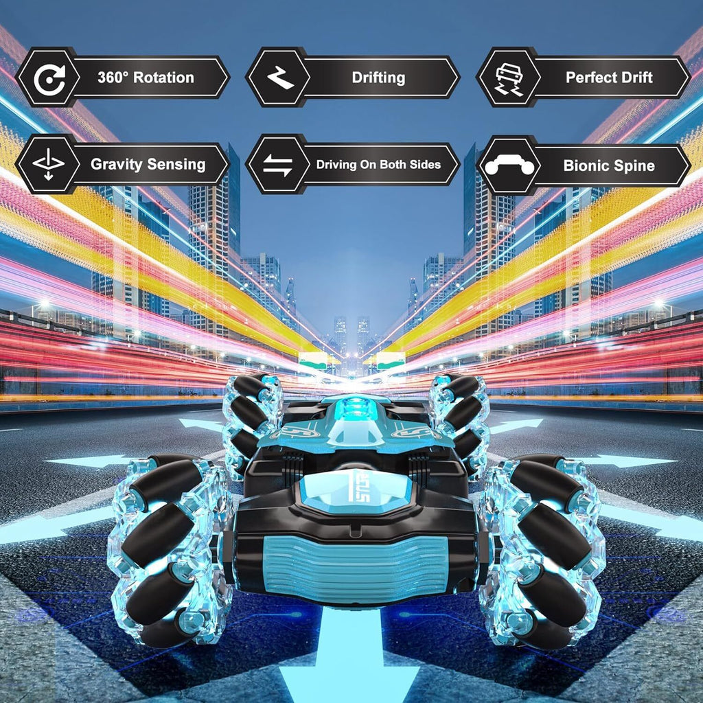 Kids 360° Stunt Car Hand Gesture Sensing RC 4WD Remote Control off Road Toy Gift