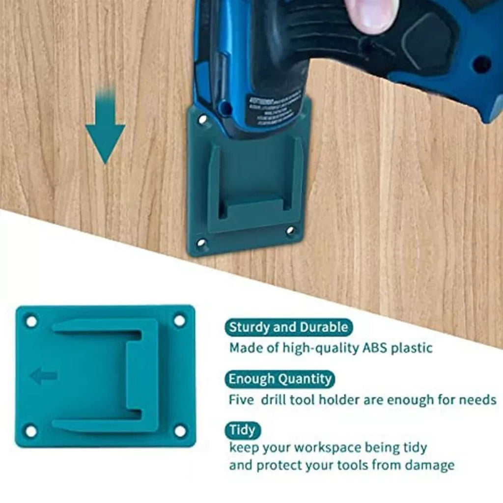 10X Slots Tool Holder Bracket Rack for Bosch Makita 18V Lithium Battery Machine