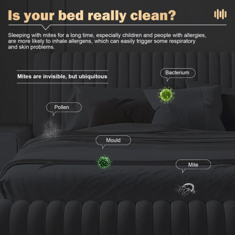 Cordless Dust Mite Remover Vacuum UV Cleaner 10000Kpa Home Bed Sofa Mattress Kit