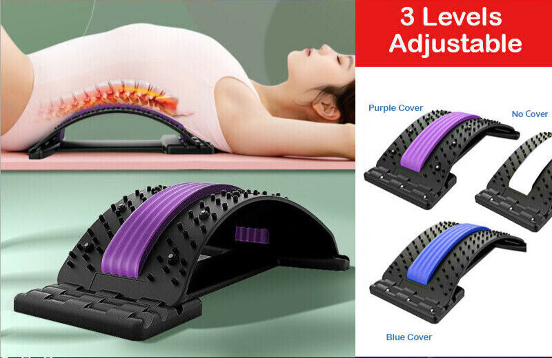 Massager Back Stretcher Fitness Lumbar Waist Spine Pain Relief Support Pickup
