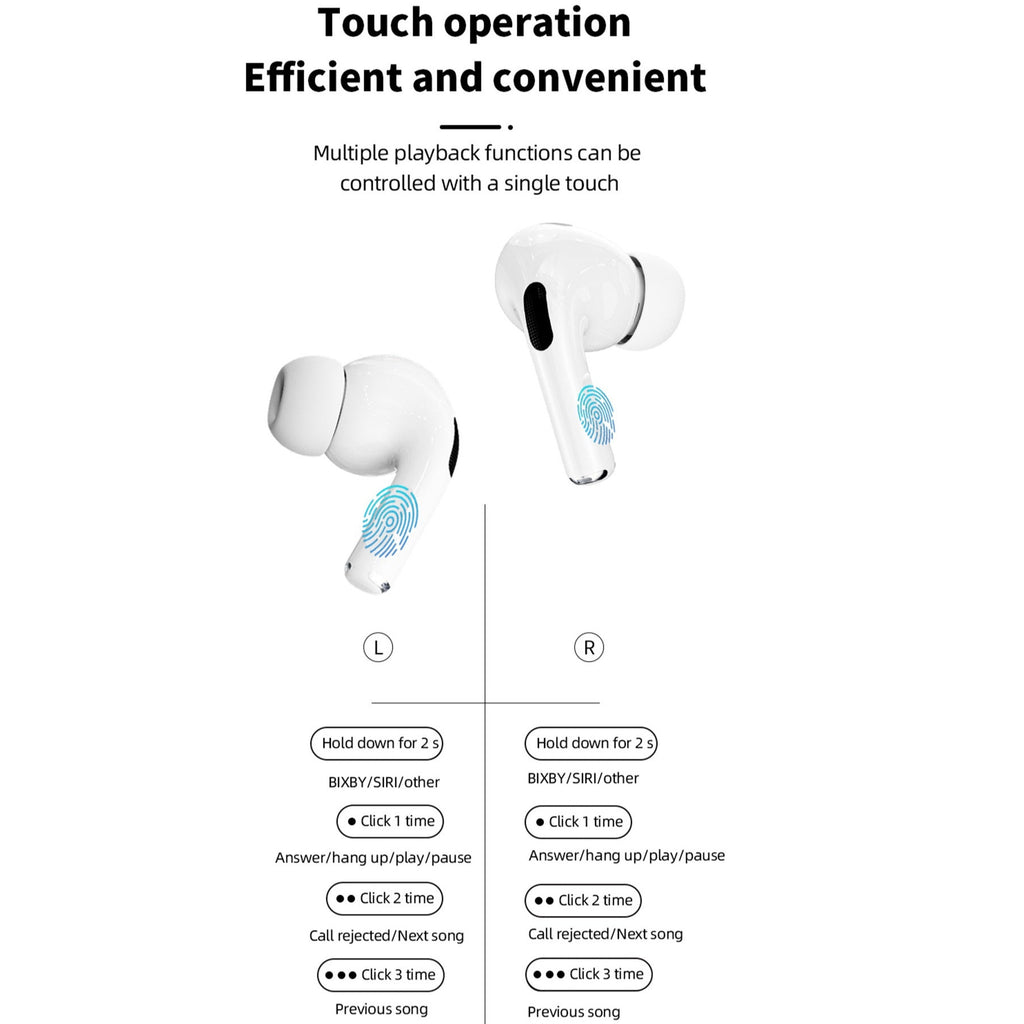 Touch Screen Earphone Wireless Bluetooth Headset With Smart ANC Headphones