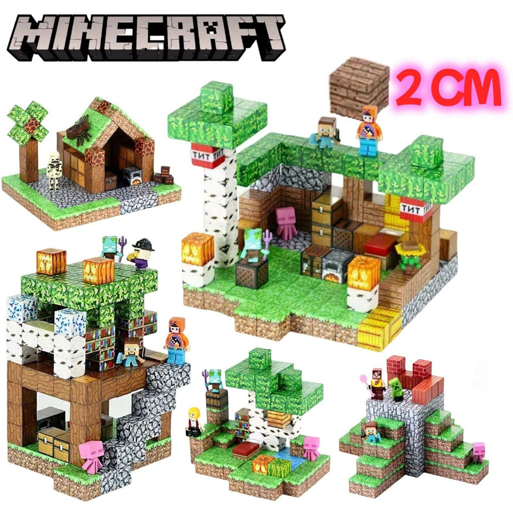 Minecraft Magnetic Building Blocks Set Square Magnet Action Figure Best Kids Toy Gift
