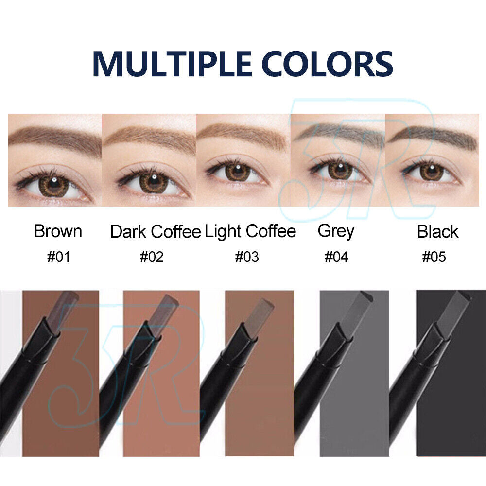 Waterproof Eyebrow Pencil Brow Eye Eyeliner Pen with Brush Makeup Cosmetic Tool
