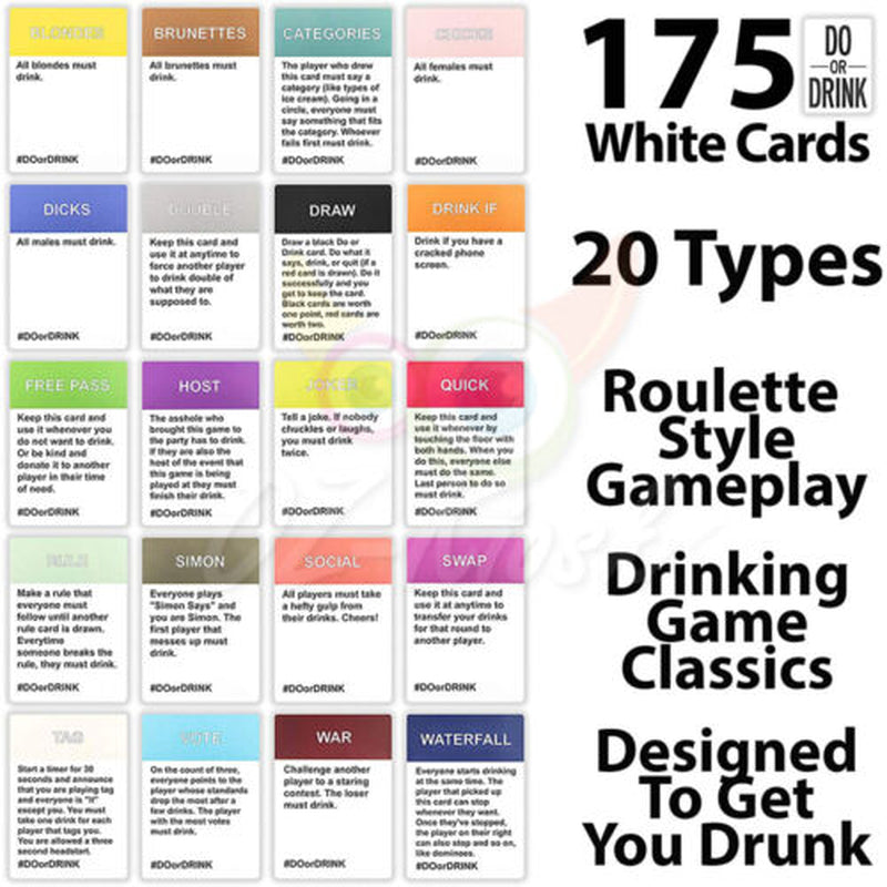 Do or Drink Drinking Card Game for Dirty & Fun Party Dare or Shots Cards Adults