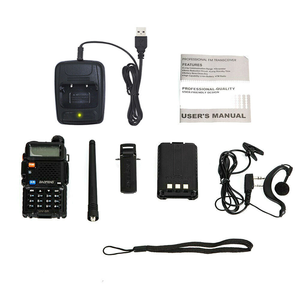 UV-5R Two Way Radio Walkie Talkie LCD Long Range  UHF with Headsets