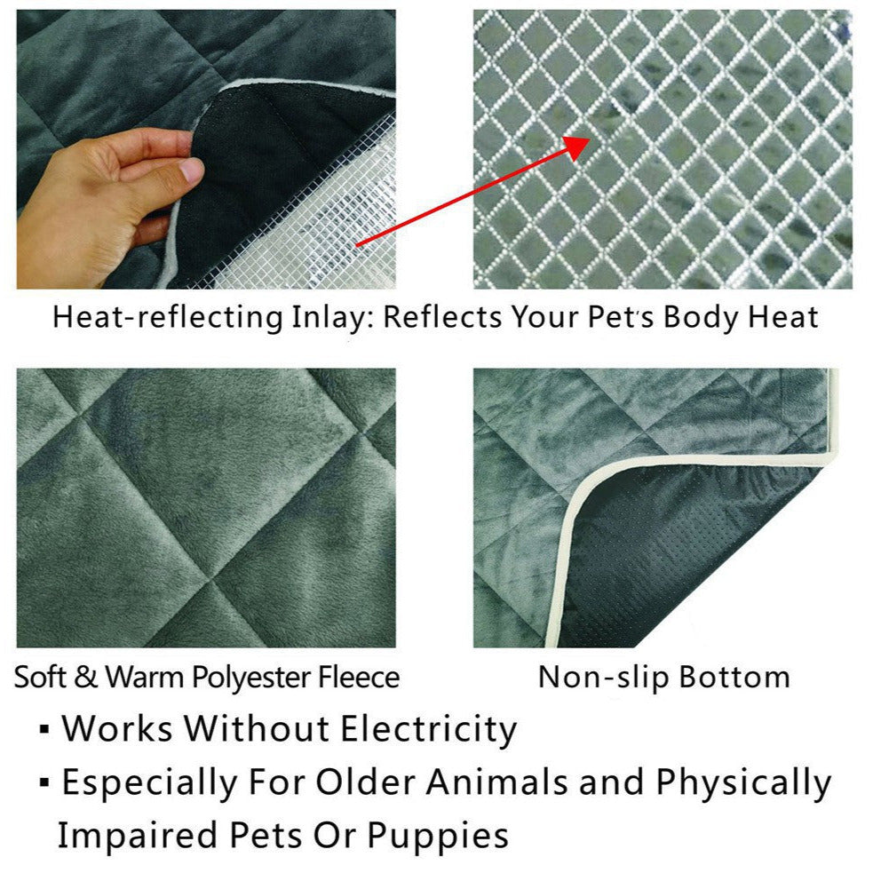 Pet Waterproof Thermal Soft Bed Floor Mat Blanket Self Warming Heating Hot Pad Pets Cat Dog Sofa Cushion House Non-Slip Rug For Indoor And Outdoor Use