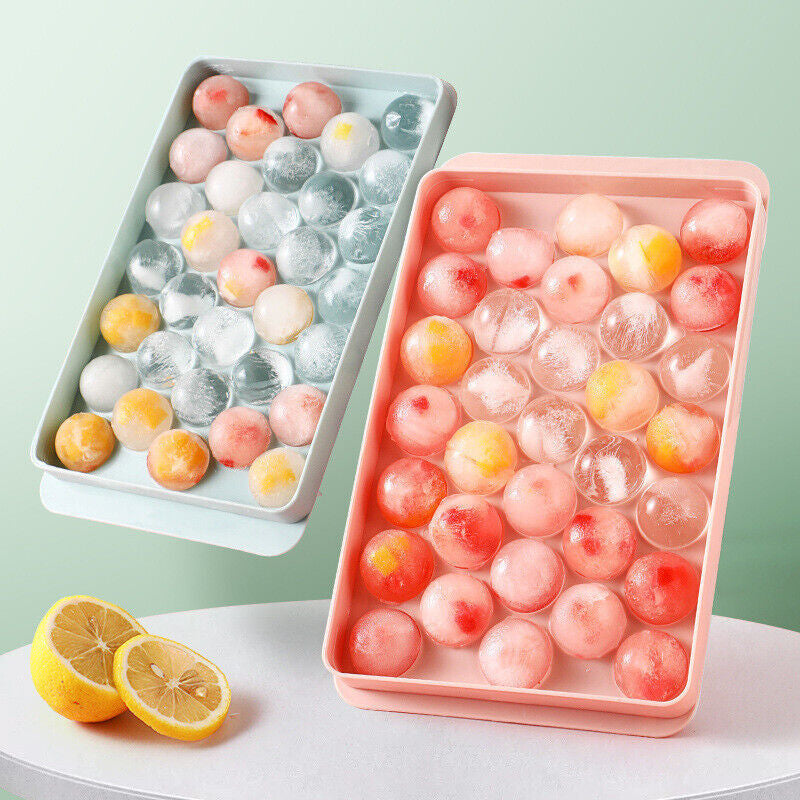 33 Grids Ball Maker Plastic Mold Sphere Whiskey round Mould Large Ice Cube Tray