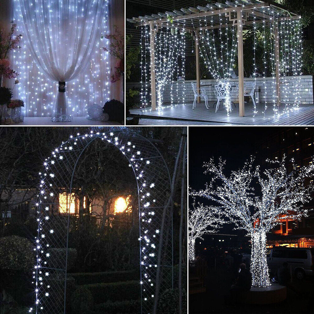 Solar String Fairy Lights Xmas Outdoor Garden Christmas Party Decor Waterproof