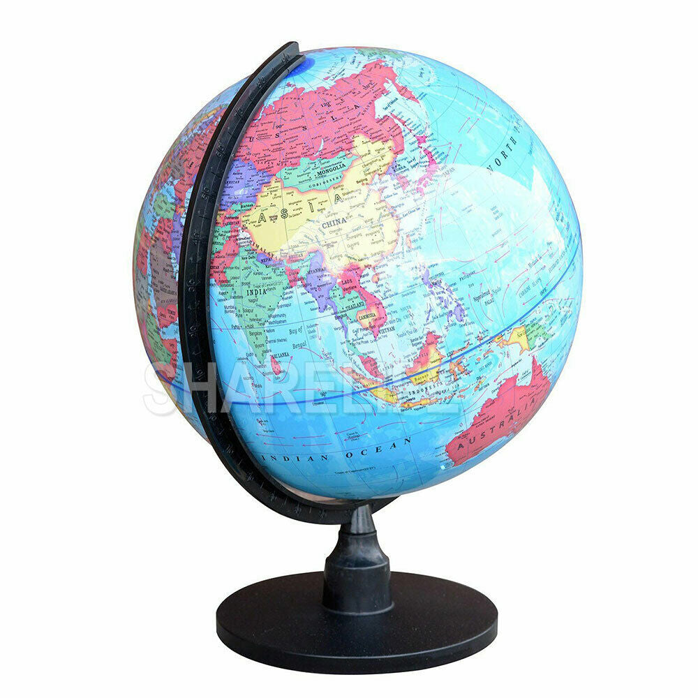 World Globe Rotating Map Earth 32CM with Stand Kids Geography Educational Toy