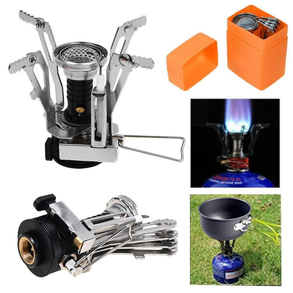 Outdoor Portable Camping Cookware Set Hiking Cooking Pot Gas Stove Tableware Kit