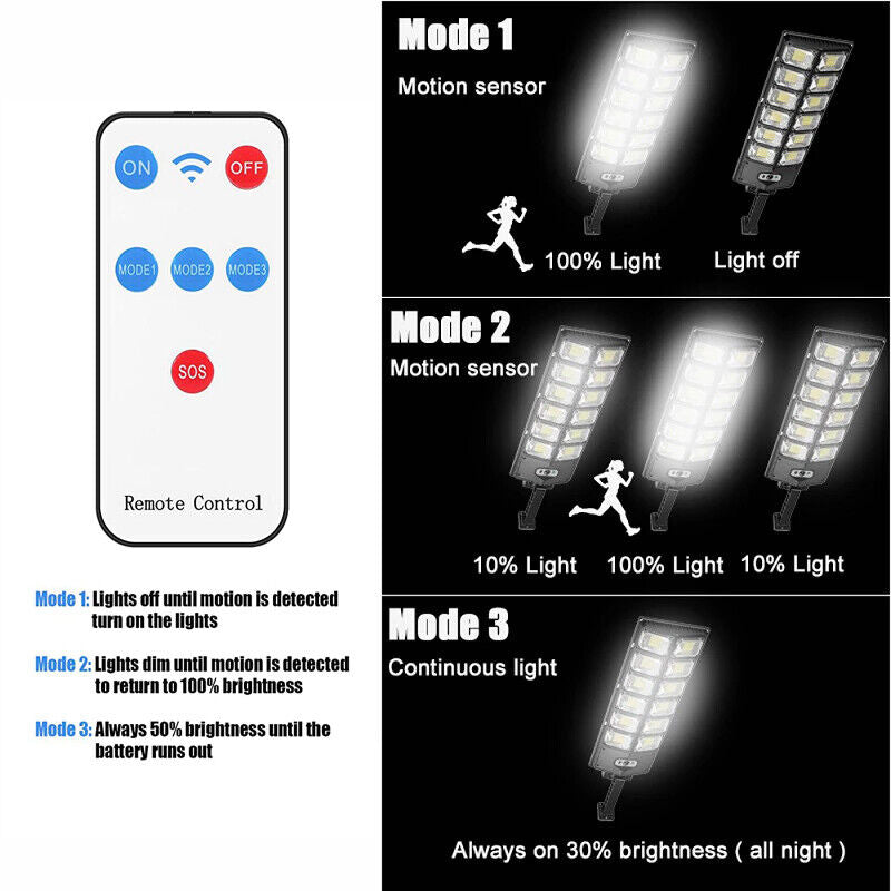 Super Bright 504 LED Solar Outdoor Floodlight Motion Sensor Security Light for Garden Walkway