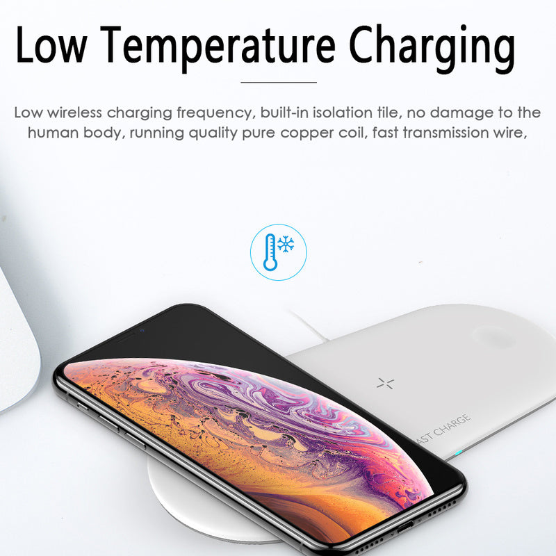 3 in 1 Fast Wireless Charging Docking Station Stand Pad Wireless Charger for IPhone Apple Watch Airpods Charging Dock Stand