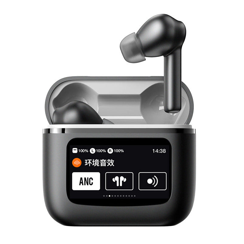 Touch Control Color Smart ANC+ENC  Earphone Interactive LCD Screen Bluetooth 5.3 Headphones True Wireless Earbuds With TWS Active Noise Cancellation IPX5 Waterproof Headsets