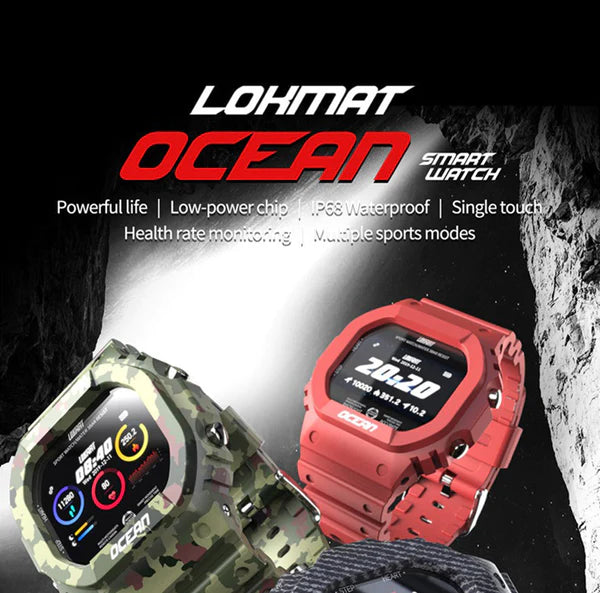 Military Rugged Smart Sports Fitness Heart Rate Blood Pressure Monitor Activity Tracker Smart Watch Pedometer For Men & Women