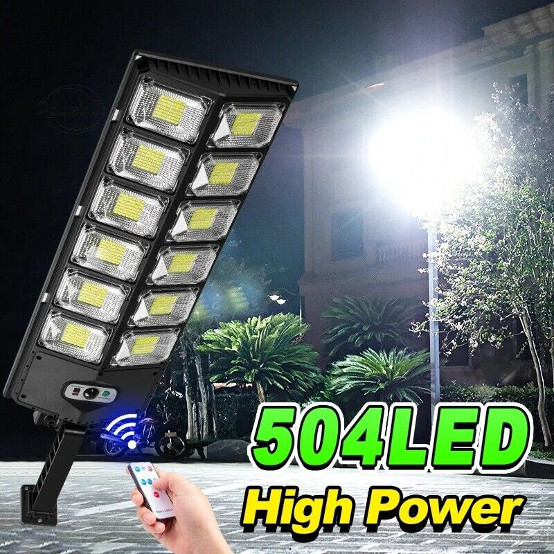 Super Bright 504 LED Solar Outdoor Floodlight Motion Sensor Security Light for Garden Walkway