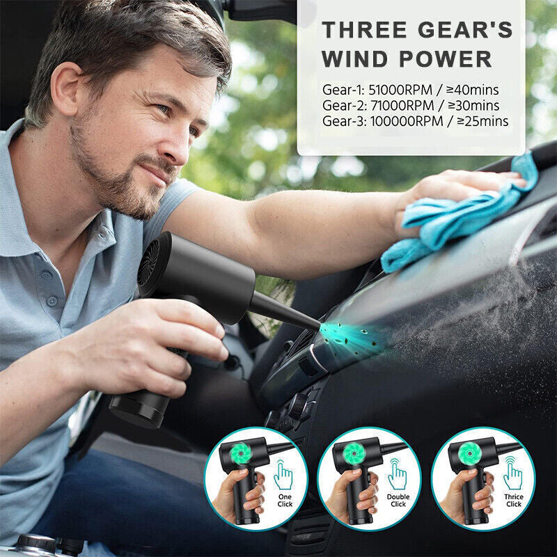 100000RPM Cordless Air Duster Compressed Air Blower Car PC Cleaning Cleaner 