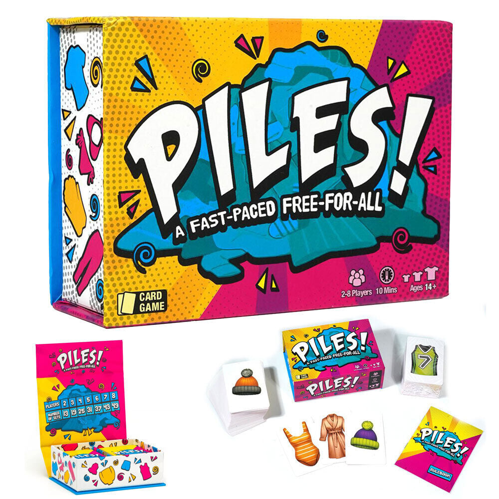 Family Kids Board Game Pilesa Fast-Paced Free-For-All Piles Card Games Age 8+