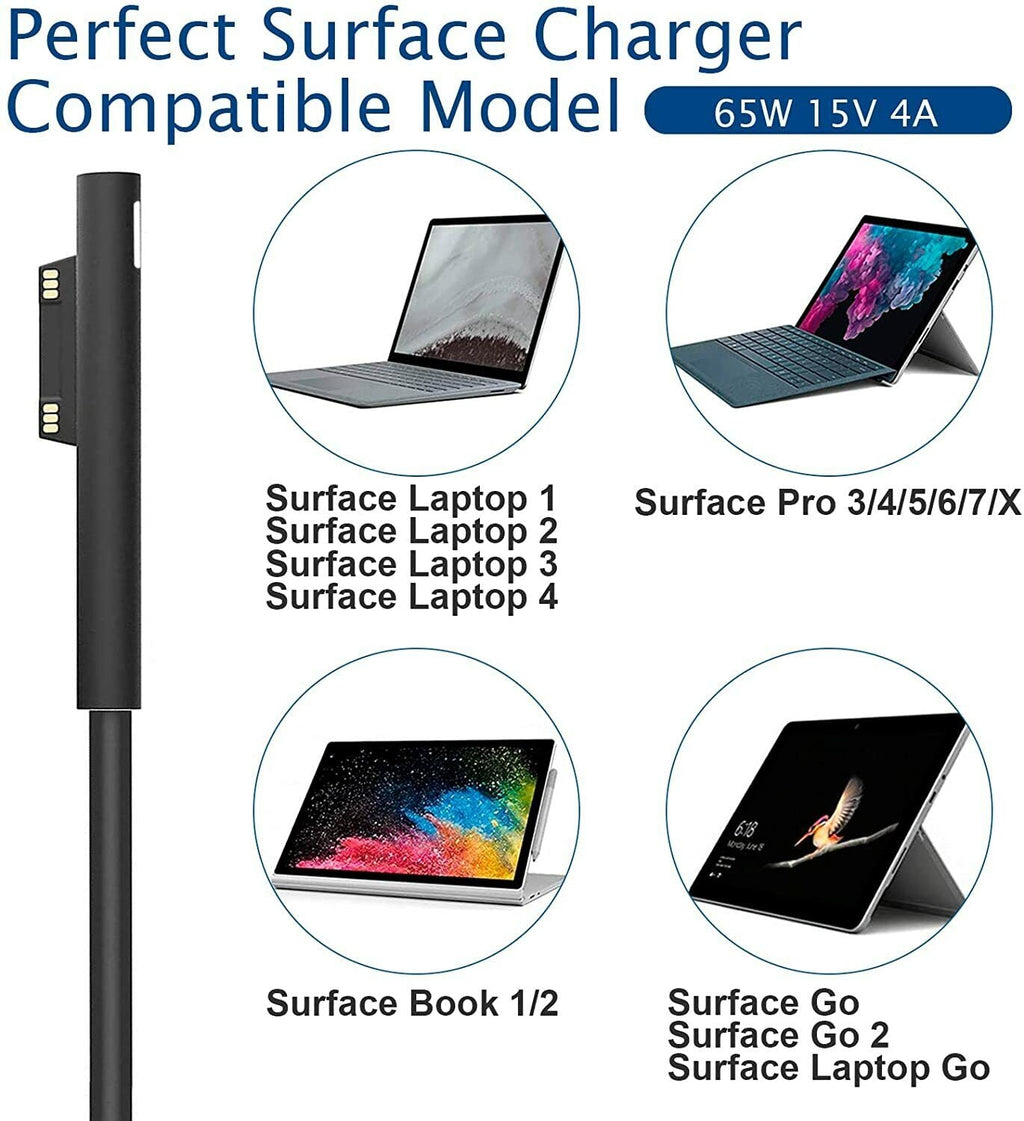 65W Power Supply Charger for Microsoft Surface Book Pro 3 4 5 6 7